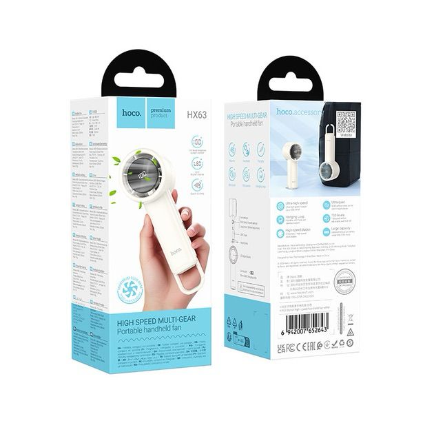 Hoco Portable Handheld Fan Powerful Compact & Rechargeable